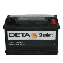 Аккумуляторная батарея Deta 65 А/ч, 540 А | Артикул DC652