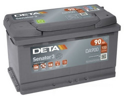 Аккумуляторная батарея Deta 90 А/ч, 720 А | Артикул DA900
