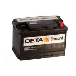 Аккумуляторная батарея Deta 70 А/ч, 640 А | Артикул DC700