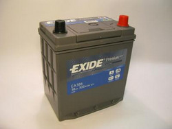 Аккумуляторная батарея Exide 38 А/ч, 300 А | Артикул EA386