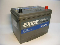 Аккумуляторная батарея Exide 75 А/ч, 630 А | Артикул EA754