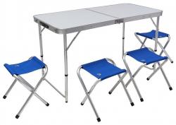 JUNGLE CAMP КИТАЙ     Набор стол 120см+4 стула EVENT синий JUNGLE CAMP